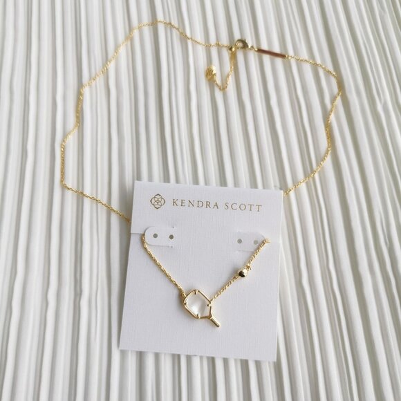 Kendra Scott Pickleball Ivory Mother-of-Pearl Gold Necklace - Picture 3 of 4